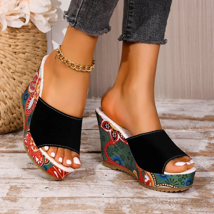 Boheme Velvet Wedge Sandal