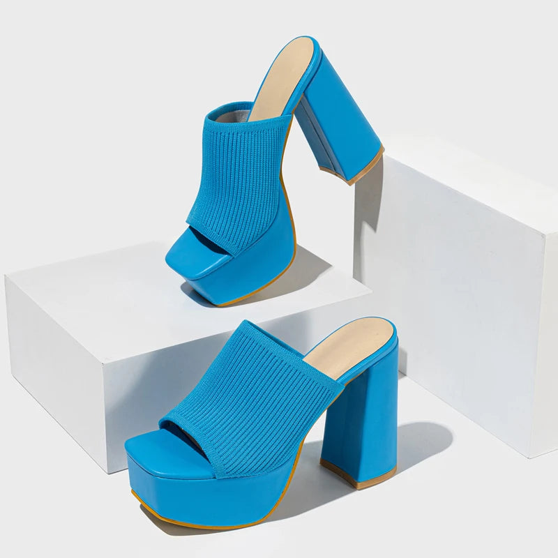 Neon Muse Knit Platform Heel
