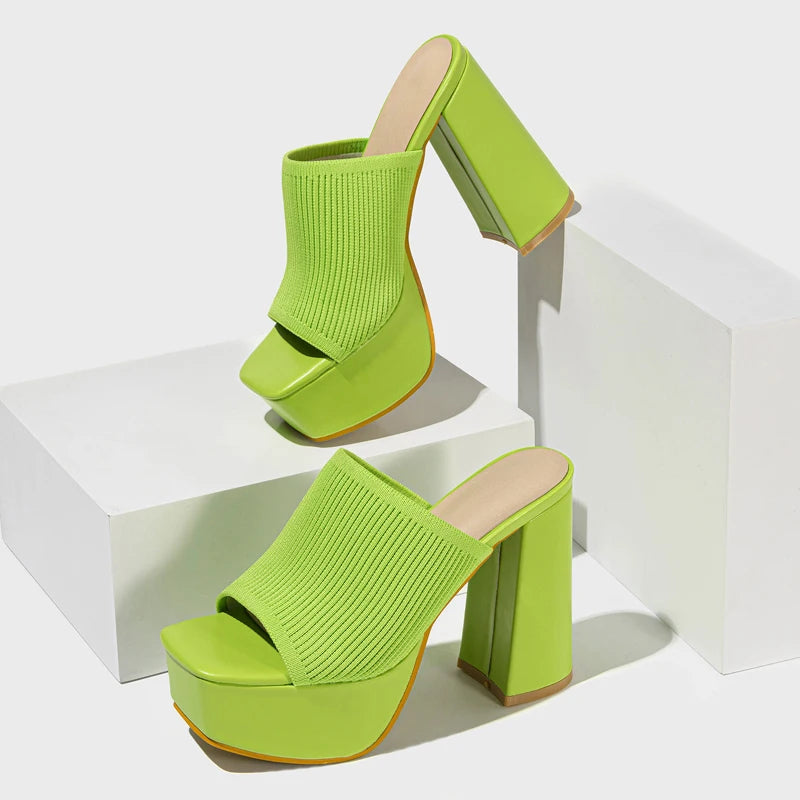Neon Muse Knit Platform Heel
