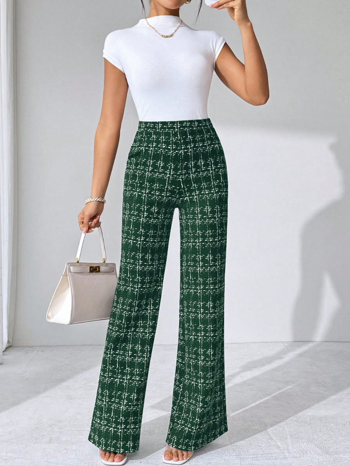 Olivia Tweed Plaid Flare Pant