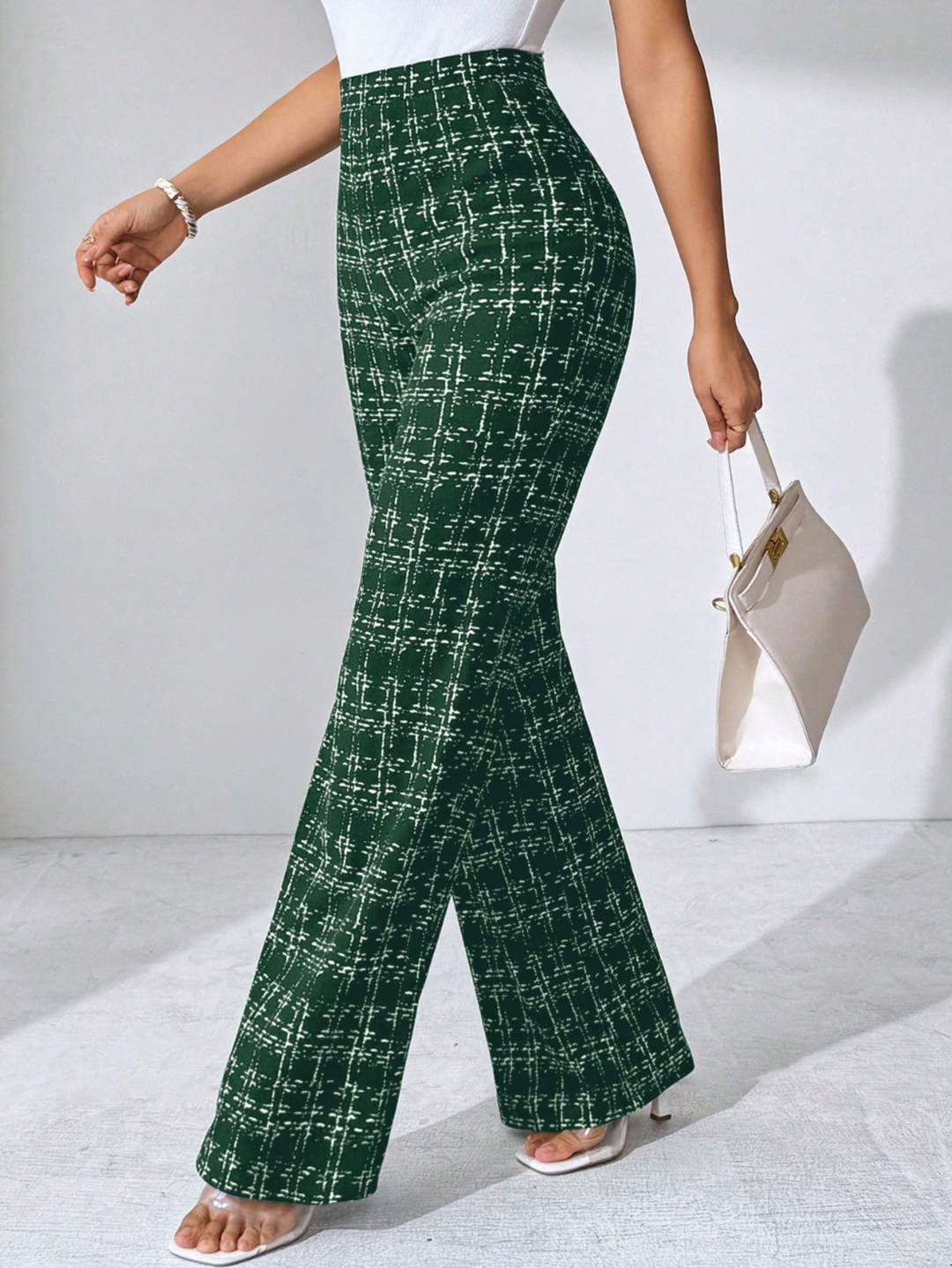 Olivia Tweed Plaid Flare Pant