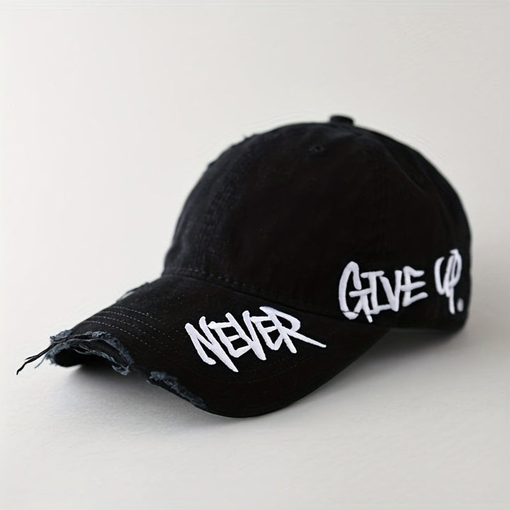 Never Give Up Distressed Cap