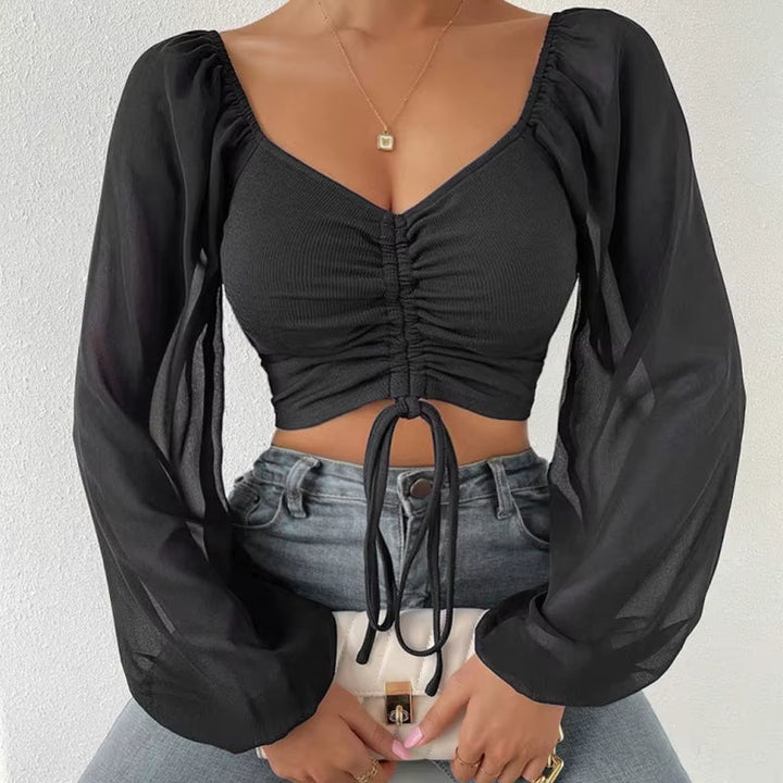Aura Cinched Cropped Blouse