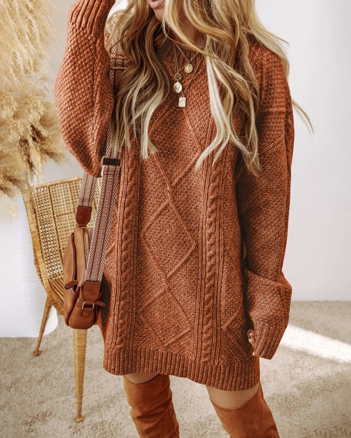 Juno Cable Knit Sweater Dress