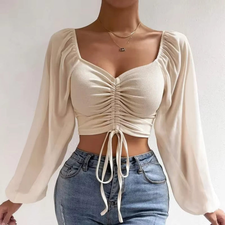 Aura Cinched Cropped Blouse