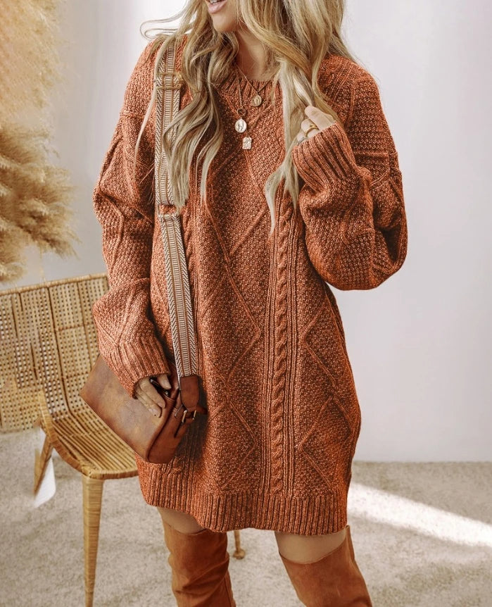 Juno Cable Knit Sweater Dress