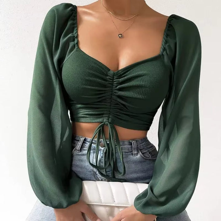 Aura Cinched Cropped Blouse