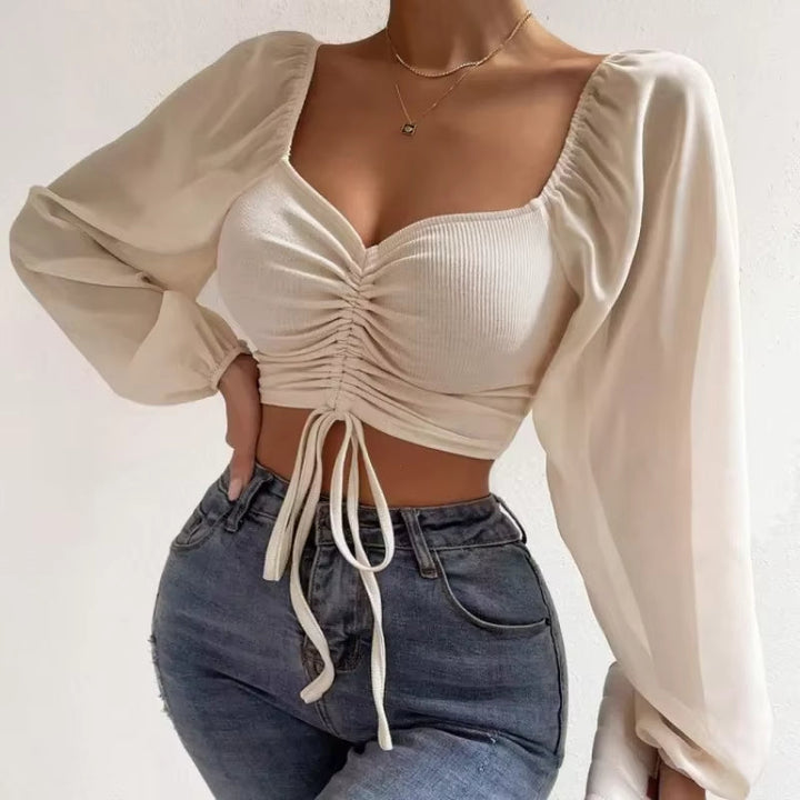 Aura Cinched Cropped Blouse