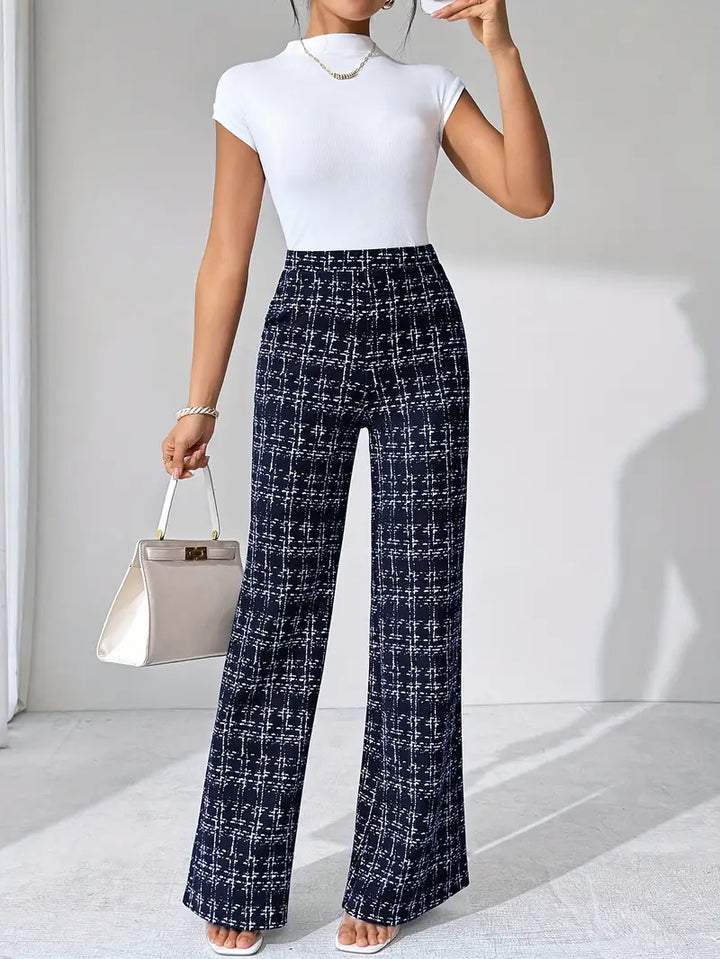 Olivia Tweed Plaid Flare Pant