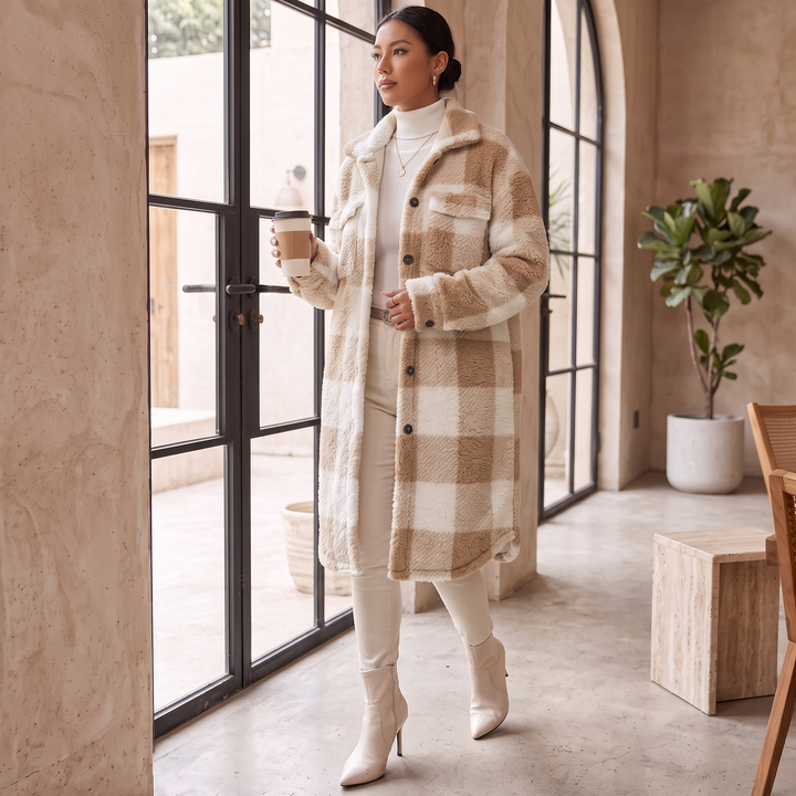 Sienna Plaid Sherpa Coat