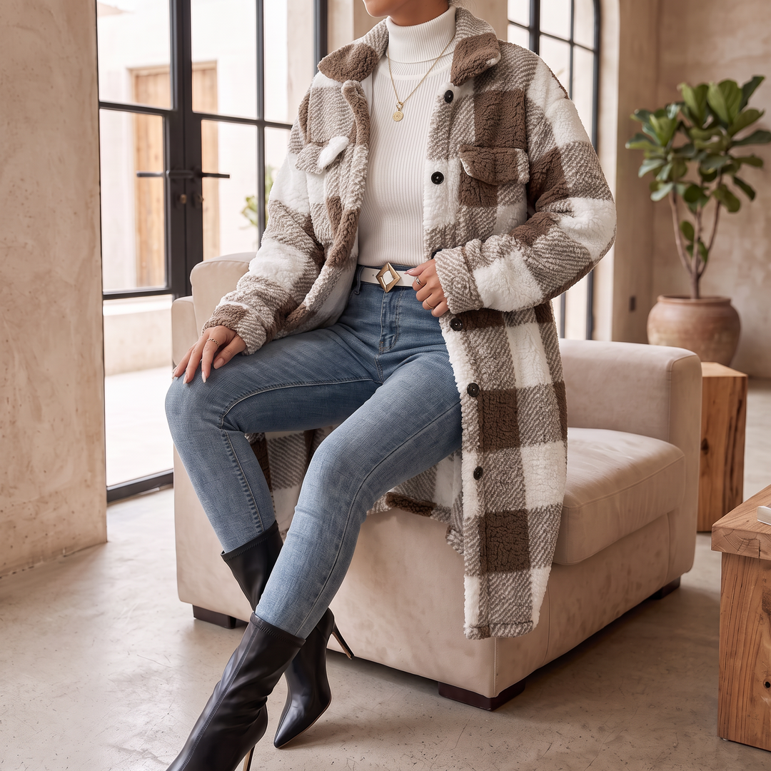 Sienna Plaid Sherpa Coat