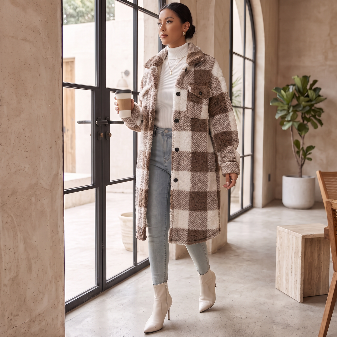 Sienna Plaid Sherpa Coat