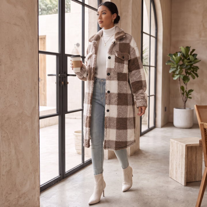 Sienna Plaid Sherpa Coat
