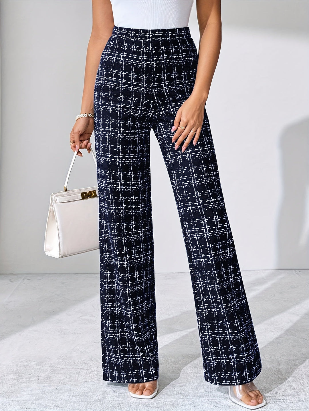 Olivia Tweed Plaid Flare Pant