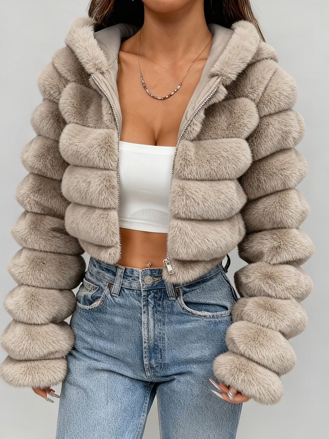 Luxurious Serene Faux Fur Coat
