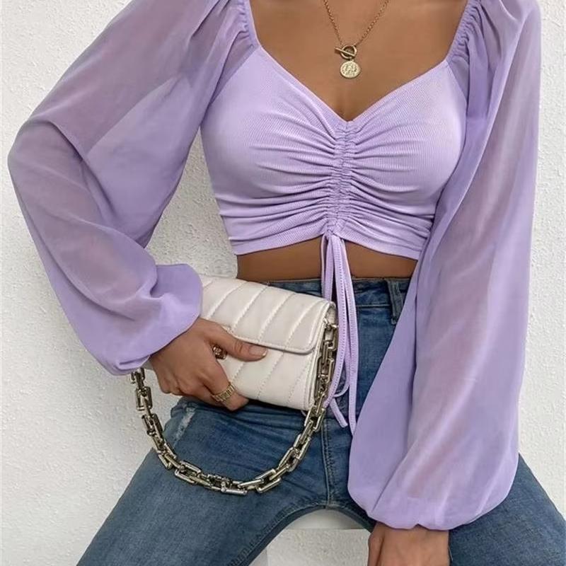 Aura Cinched Cropped Blouse
