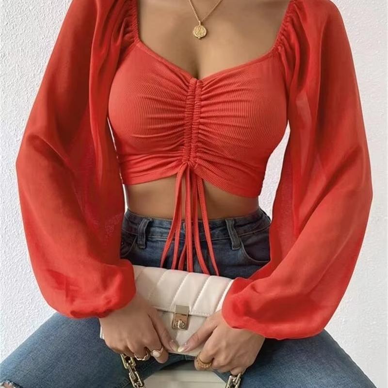 Aura Cinched Cropped Blouse