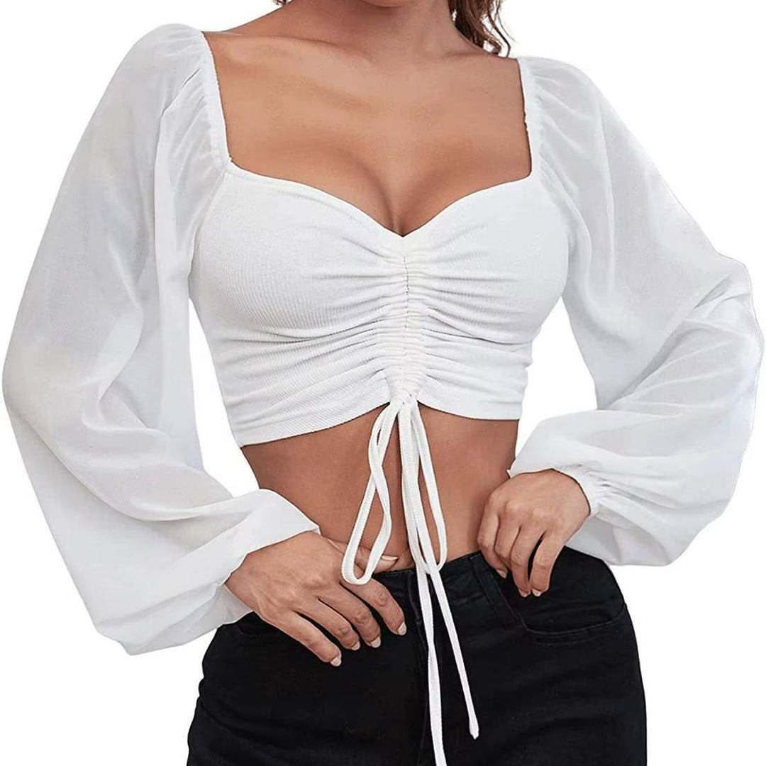 Aura Cinched Cropped Blouse