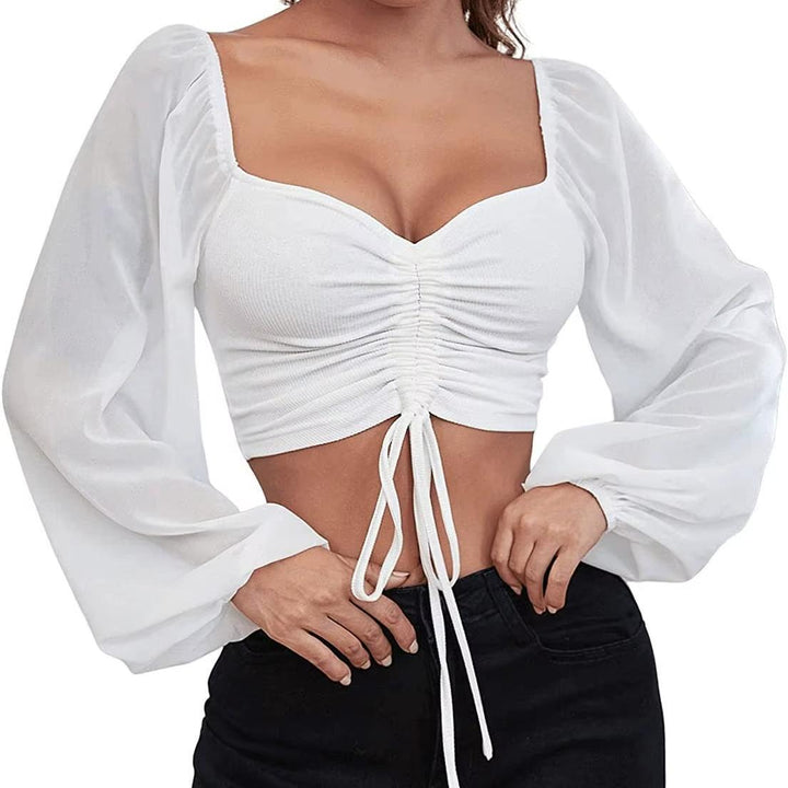 Aura Cinched Cropped Blouse