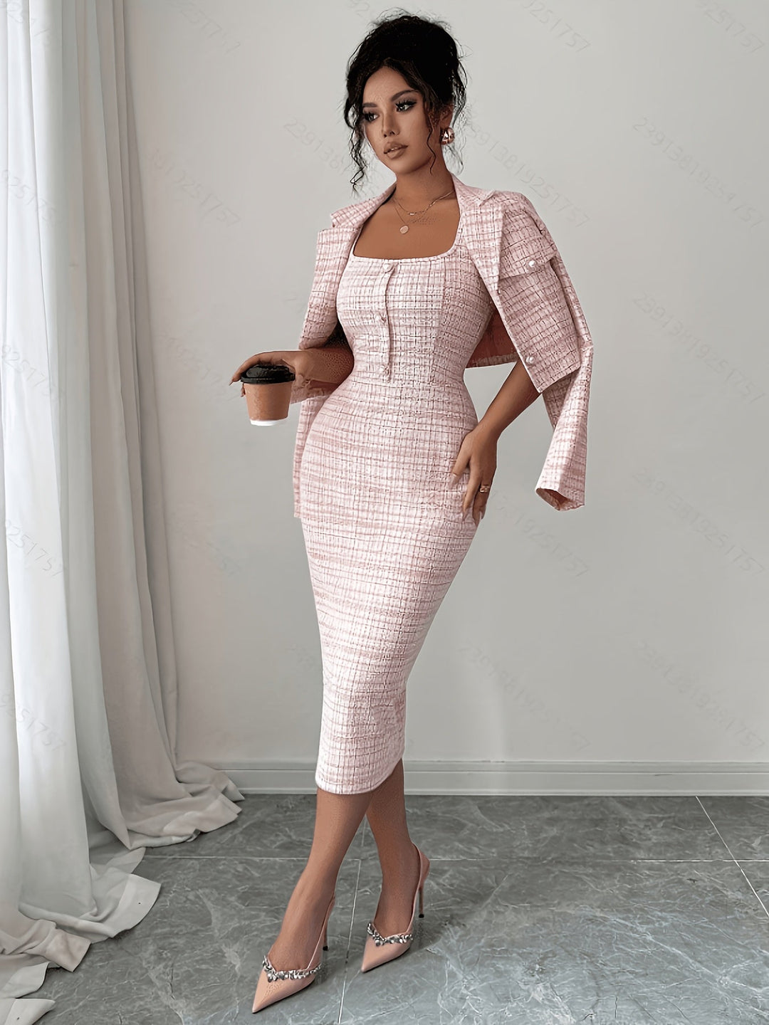 Beverly Chic Plaid Tweed Two-Piece Set